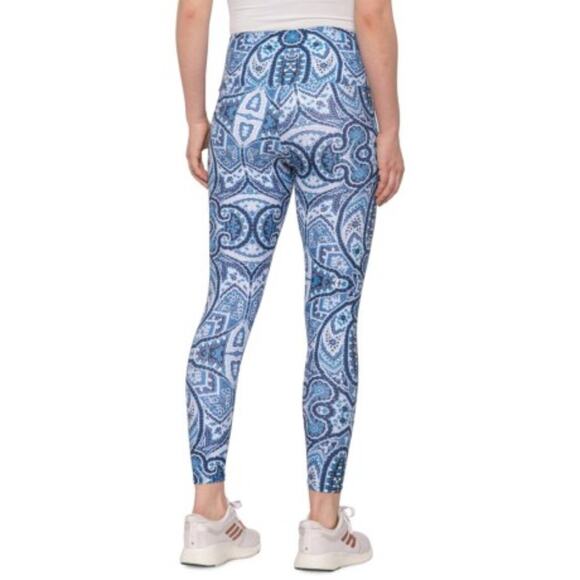 ONZIE Blue Pattern High Waist Basic Midi Leggings - Picture 8 of 11